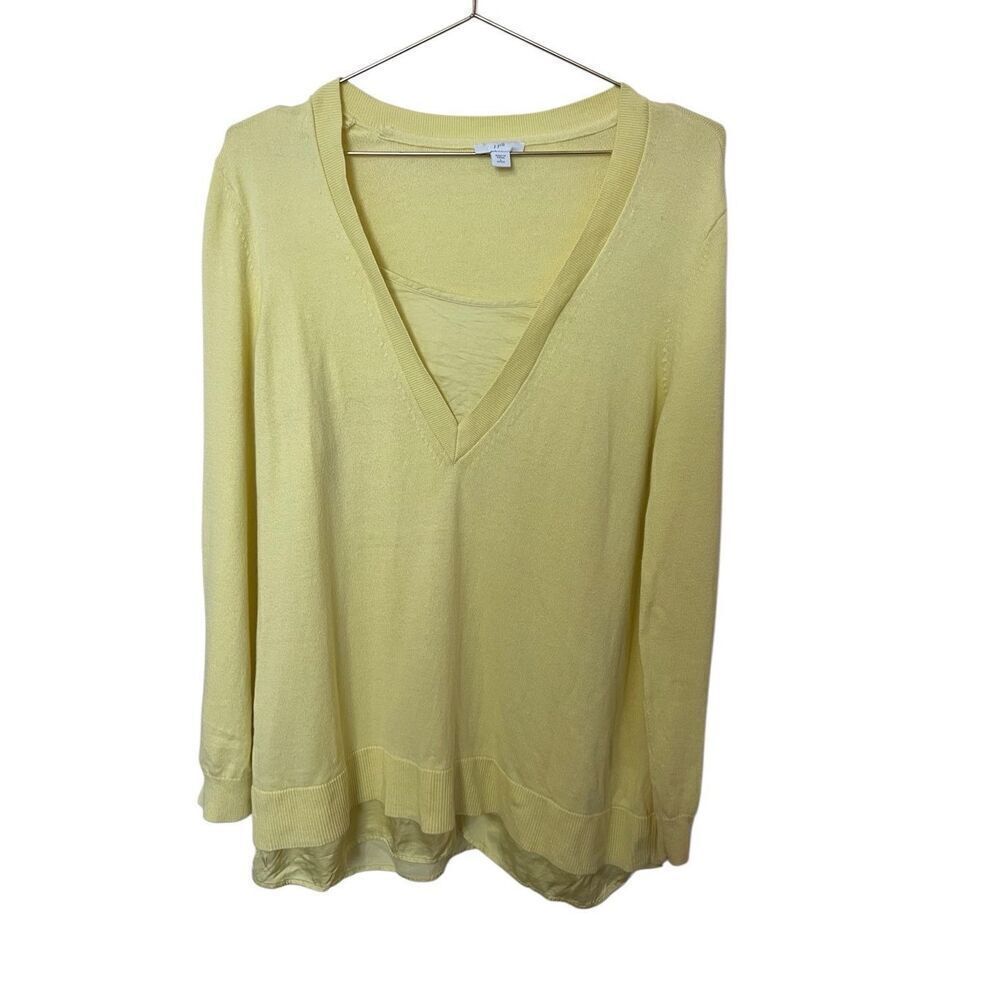 J.Jill yellow cotton blend sweater sz L
